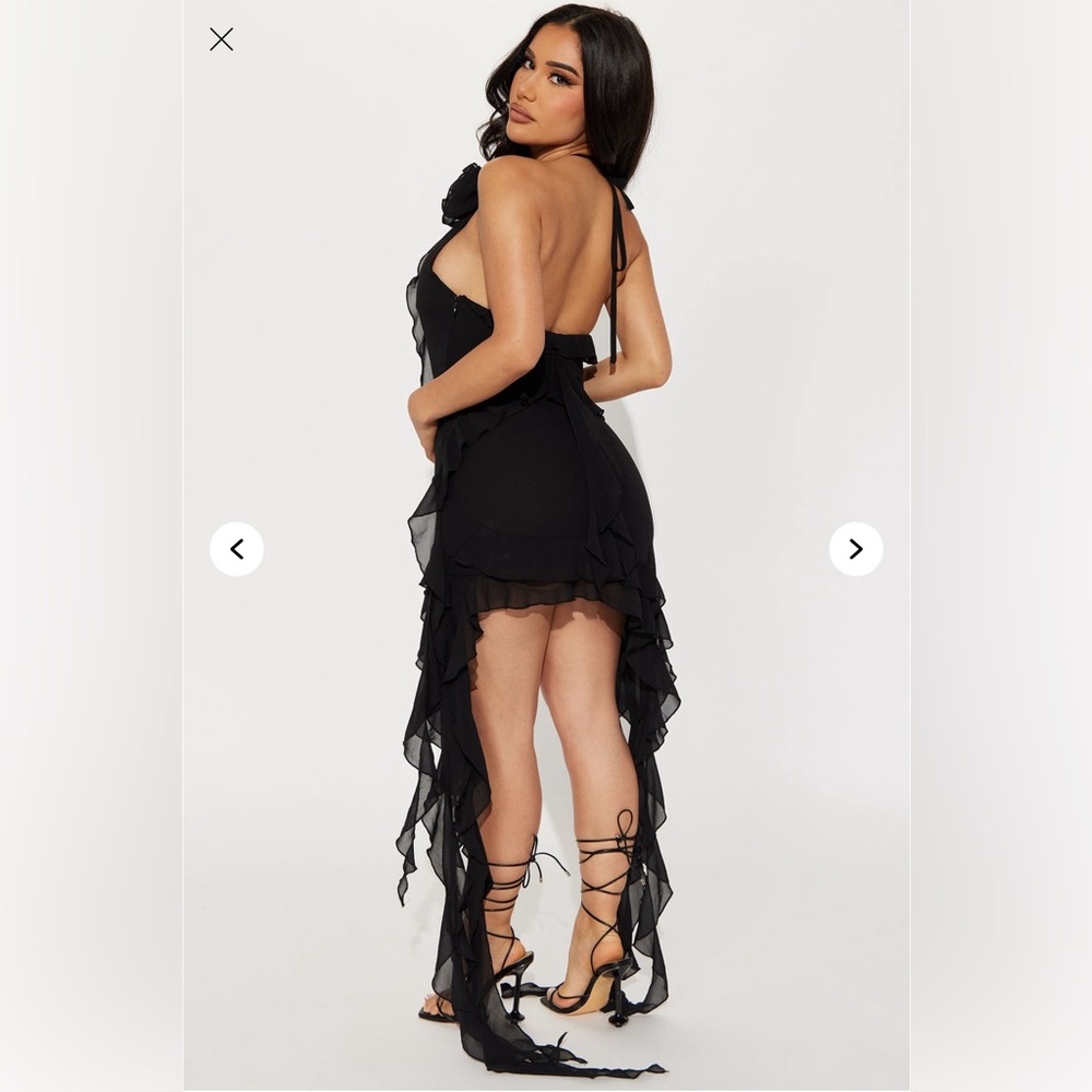 FASHION NOVA — BLACK RUFFLES & ROSES MINI DRESS
💗 preloved & worn a few times - Picture 2 of 4